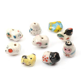 12 Constellations Chinese Ceramic Beads Square Spacer Porcelain Loose Beads