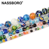 Multicolor Flower Lampwork Glass Beads for DIY Jewelry Making