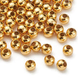 100pcs 24K Plated Stainless Steel Beads Spacer DIY Jewelry Findings 4x3.5~4mm
