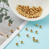 100pcs 24K Plated Stainless Steel Beads Spacer DIY Jewelry Findings 4x3.5~4mm