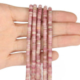 Pink Rhodonite Beads 4x2mm Flat Round Disc Shape Beads for Jewelry Making