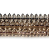 Smoky Quartz Rondelle Glass Beads 15'' Strand