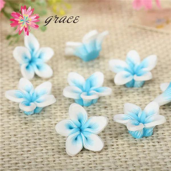 25pcs 18mm Polymer Clay Flowers Beads DIY Hair Jewelry Accessories