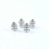 4 Silver Buddha Head Beads Zirconia Spacer Charm DIY Bracelet 3PC/lot