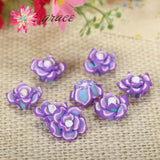 25pc/lot 15mm Colorful Clay 3d Resin Flatback Rose Flower Beads