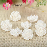 25pc/lot 15mm Colorful Clay 3d Resin Flatback Rose Flower Beads