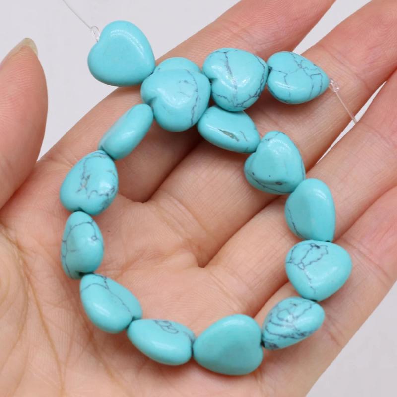Heart Turquoise Rose Quartz Stone Beads for Jewelry Making