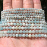 Faceted Amazonite Gemstone Beads for Jewelry Making DIY 15'' 3-4mm