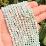 Faceted Amazonite Gemstone Beads for Jewelry Making DIY 15'' 3-4mm