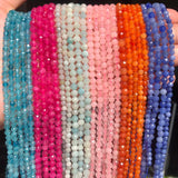 Faceted Amazonite Gemstone Beads for Jewelry Making DIY 15'' 3-4mm