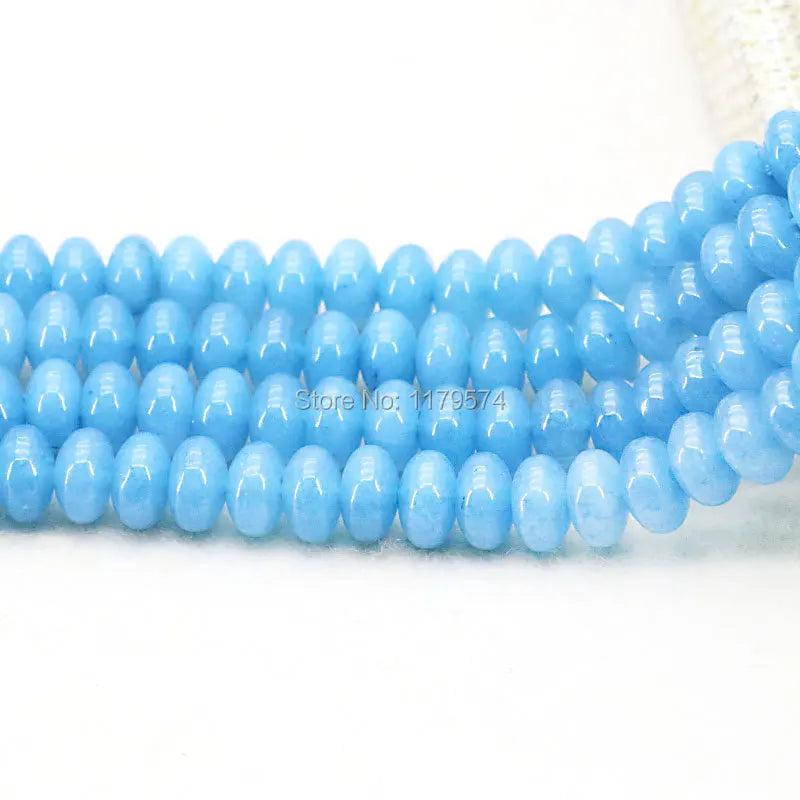 8mm Aquarine-Blue Loose Beads Abacus Stone Jewelry Making 15inch