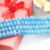 8mm Aquarine-Blue Loose Beads Abacus Stone Jewelry Making 15inch