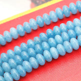 8mm Aquarine-Blue Loose Beads Abacus Stone Jewelry Making 15inch