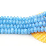 8mm Aquarine-Blue Loose Beads Abacus Stone Jewelry Making 15inch