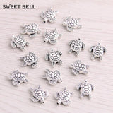 40pcs 12*13mm Tortoise Turtle Spacer Bead Charms DIY Bracelet Jewelry Making