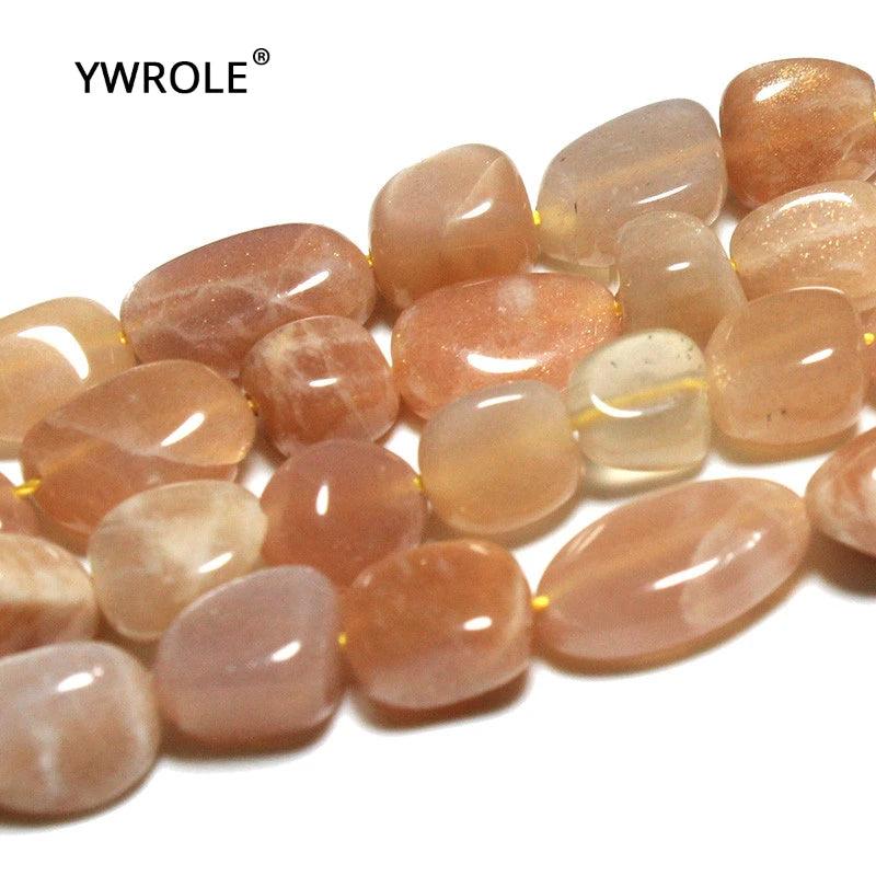 Natural Orange Sun Stone Loose Beads 7-11mm for Jewelry Making