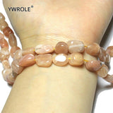 Natural Orange Sun Stone Loose Beads 7-11mm for Jewelry Making