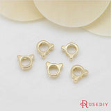 20PCS 6x5MM High Champagne Plated Brass Bear Beads - DIY Jewelry Accessories