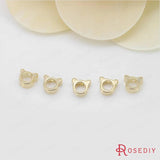 20PCS 6x5MM High Champagne Plated Brass Bear Beads - DIY Jewelry Accessories