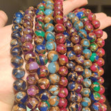 Red Cloisonne Round Beads 15'' Strand 4/6/8/10/12mm