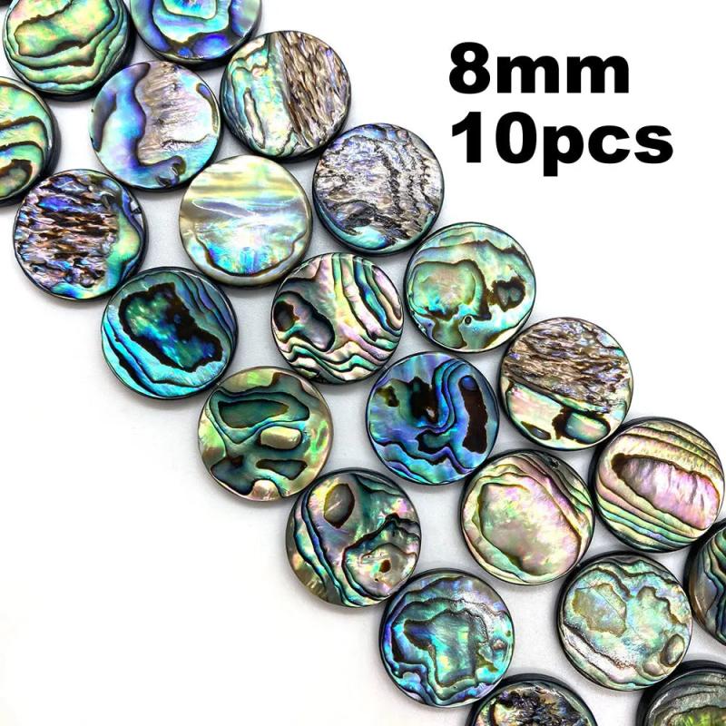 Abalone Shell Loose Beads Disc-shaped Charm for Jewelry Making DIY 8-20mm