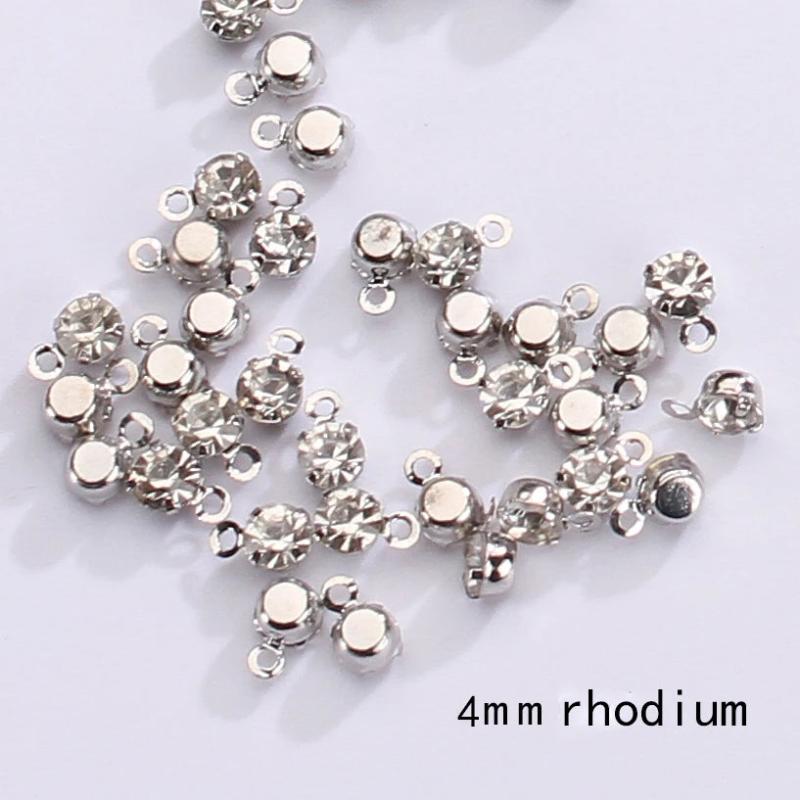 200pc 4mm/5mm Glass Crystal Rhinestone Strass Claw Drop Pendant DIY