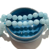 Aquamarine Round Stone Beads 6/8/10mm for DIY Jewelry Making