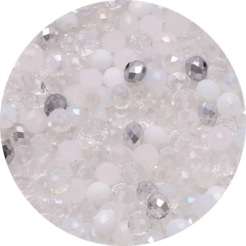 Mixed Glass Rondelle Beads Crystal Loose Beads for Jewelry Making DIY