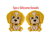 5pcs/10pcs Puppy Silicone Beads for Baby Pacifier Chain DIY