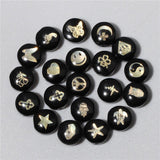 10PCS Natural Round Shell Beads Roses Leaf Patterns Pearl Shell Beads