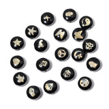 10PCS Natural Round Shell Beads Roses Leaf Patterns Pearl Shell Beads