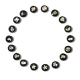 10PCS Natural Round Shell Beads Roses Leaf Patterns Pearl Shell Beads