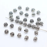 Tibetan Silver Rose Flower Spacer Beads 5mm DIY Jewelry Making