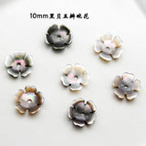 5pcs Natural Pearl Shell Carved Bowl Flower Bauhinia DIY Jewelry