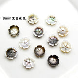 5pcs Natural Pearl Shell Carved Bowl Flower Bauhinia DIY Jewelry