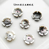 5pcs Natural Pearl Shell Carved Bowl Flower Bauhinia DIY Jewelry