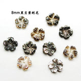 5pcs Natural Pearl Shell Carved Bowl Flower Bauhinia DIY Jewelry