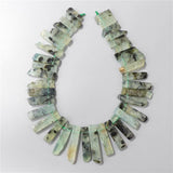 High Prehnite Stone Beads Top Drilled Polishing Pendants Beads