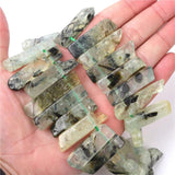 High Prehnite Stone Beads Top Drilled Polishing Pendants Beads