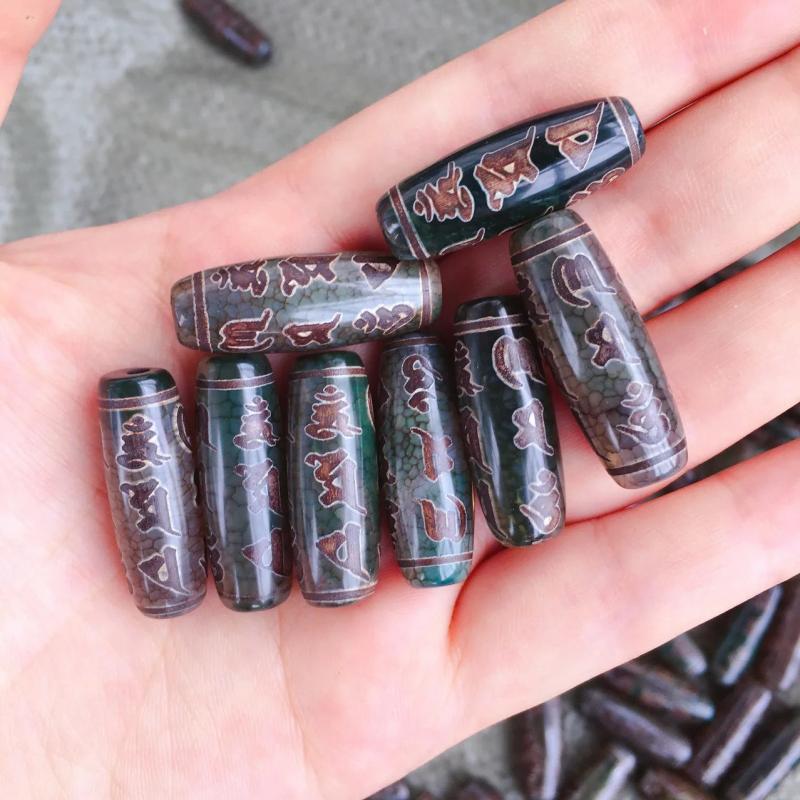 1pc 30mm Tibetan Dzi Agate Beads for Bracelet Reiki Healing