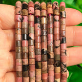 4x4mm Rhodonite Stone Spacer Beads for Jewelry Making