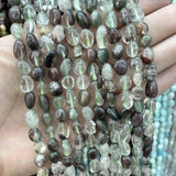 Irregular Green Ghost Quartz Crystal Spacer Beads 15''