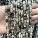 Irregular Green Ghost Quartz Crystal Spacer Beads 15''