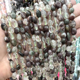 Irregular Green Ghost Quartz Crystal Spacer Beads 15''