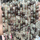 Irregular Green Ghost Quartz Crystal Spacer Beads 15''