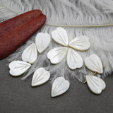 10pcs Natural Freshwater Shell Antique Hand-Carved Petals DIY Jewelry