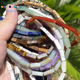 13x4mm Amethyst Tiger Eye Stone Beads DIY Bracelets Necklace 15''