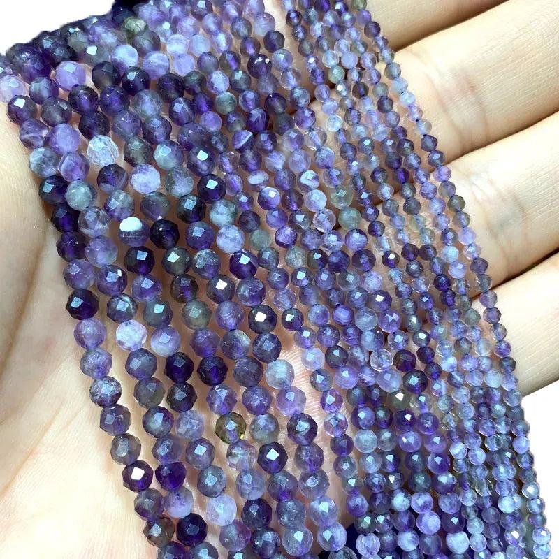 Natural Amethysts Faceted Round Beads 2MM 3MM 4MM