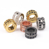 3pcs 7*4mm Brass Micro Pave CZ Round Spacer Beads DIY Jewelry Making