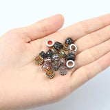 3pcs 7*4mm Brass Micro Pave CZ Round Spacer Beads DIY Jewelry Making